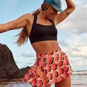 Free People Movement Pleats and Thank You Skort Floral Tennis Ball Holder L